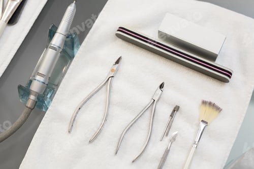 Preview: manicure tools set nail care top view