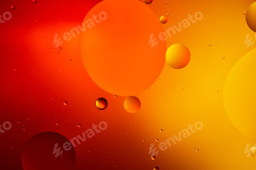 Preview: Beautiful abstract background from mixed water and oil in orange color