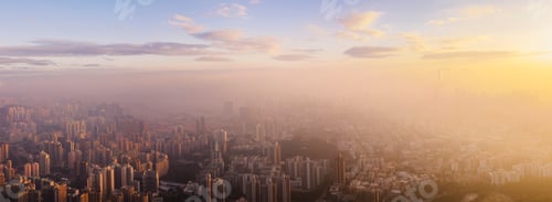 Preview: Hong Kong at sunrise with mist.
