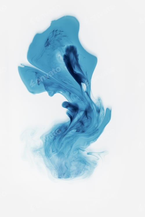 Preview: abstract blue paint splash, isolated on white