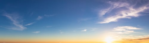 Preview: Panoramic View of colorful cloudscape with blue Sky in Background