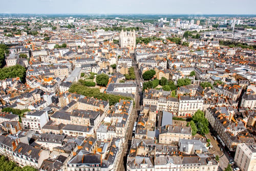 Preview: Aerial view on Nantes city in France