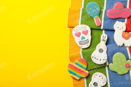 Preview: Traditional Mexican symbols in the form of gingerbread.
