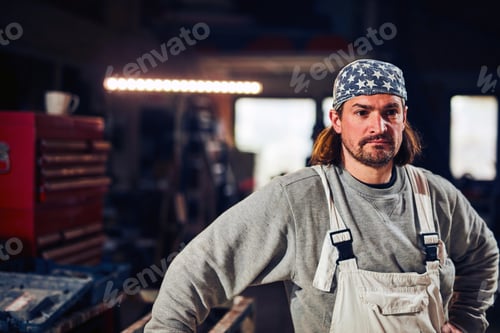 Preview: Handyman Renovating Interior, Fixing And Remodeling, Working Person With Tools.