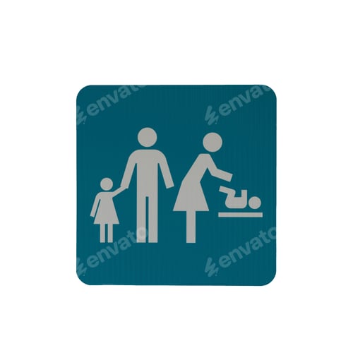 Visualização: Isolated blue icon of parents room