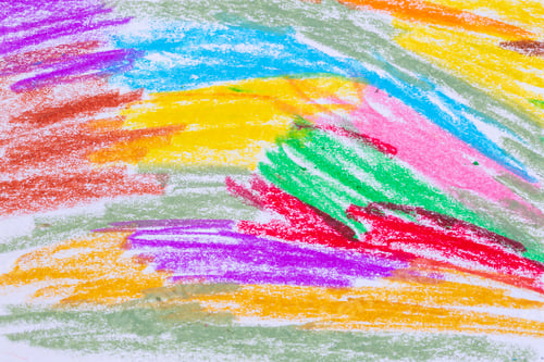 Preview: Colorful pastel crayons with painting background