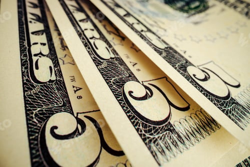 Preview: American dollar banknotes close up, macro photo