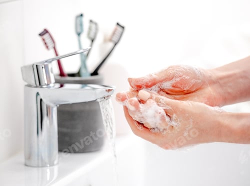 Preview: Girl Washes Hands With Liquid Soap