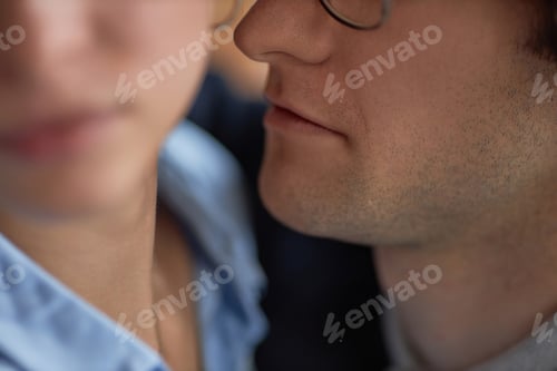 Preview: Closeup up of man intimidating woman in office workplace harassment scene