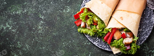 Preview: Tortilla wraps with chicken fillet and vegetables