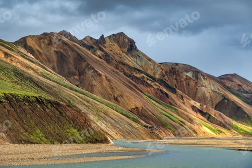 Preview: Landmannalaugar mountains and river in Iceland