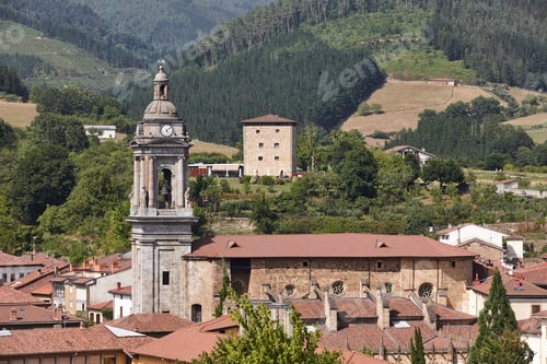 Preview: Basque country village of Onati, San Miguel church. Spain