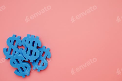 Preview: Pink background wiith dollar symbols , money sign
