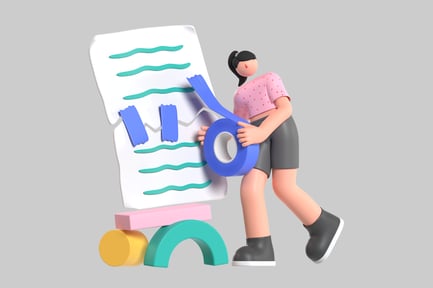 Preview: Cartoon Woman with Tape and Memo