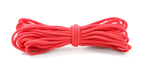Preview: Coil of rope on white background. Camping equipment