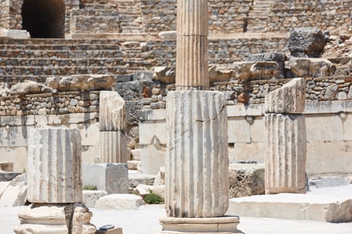 Preview: Ephesus archeological site. Odeon columns. Roman empire in Turkey