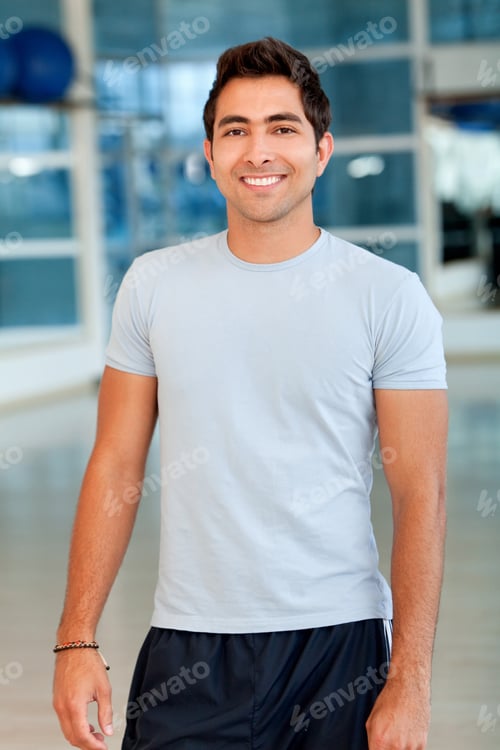 Preview: Handsome Man Portrait At The Gym Smiling