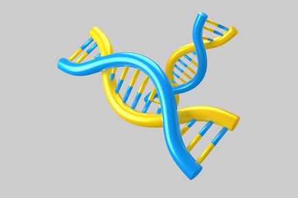 Hilo de doble hélice de ADN colorido