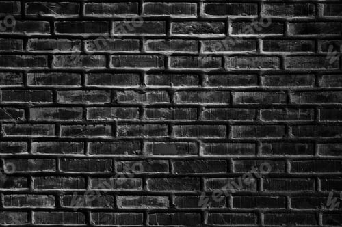 Preview: Black brick wall stacked texture background