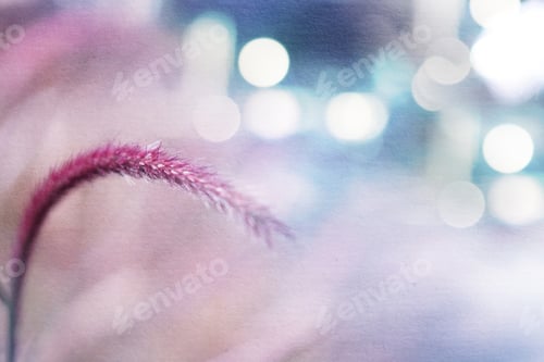 Preview: Weed Flowers In Vintage Color Style On Mulberry Paper Texture For Background