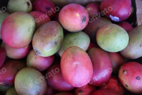 Preview: Closeup shot of guava fruits at Kona, Hawaii farmers market