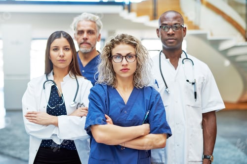 Preview: The confident medical team with arms crossed