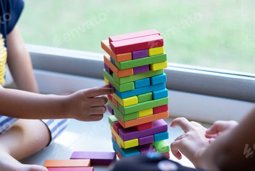 Preview: Kids playing jenga at home