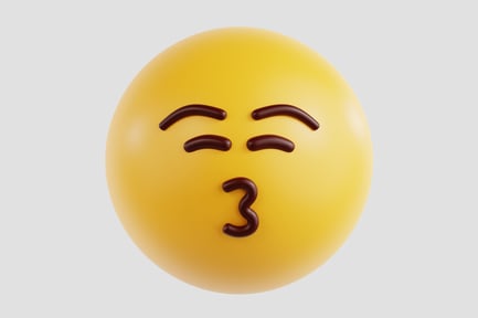 Preview: 3D Kissing Face With Closed Eyes Emoji