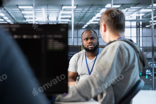 Preview: Manager admonishing developer after making error in data center