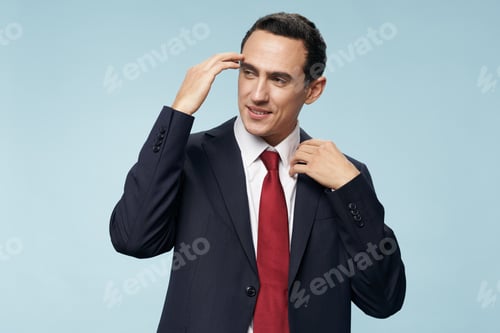 Preview: business man in suit tie self confidence manager