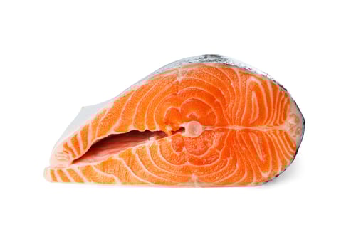 Preview: Fresh Salmon Steak Fillet on White Background