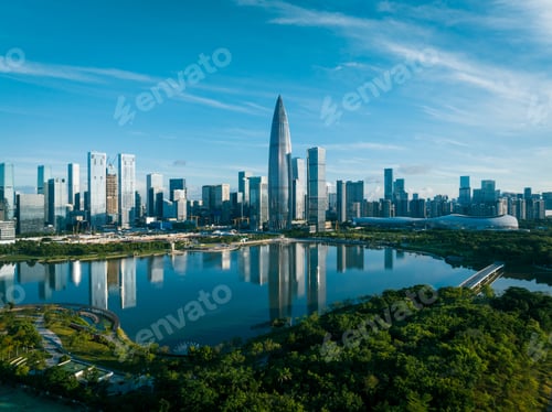 Preview: Aerial view of landscape in Shenzhen city,China