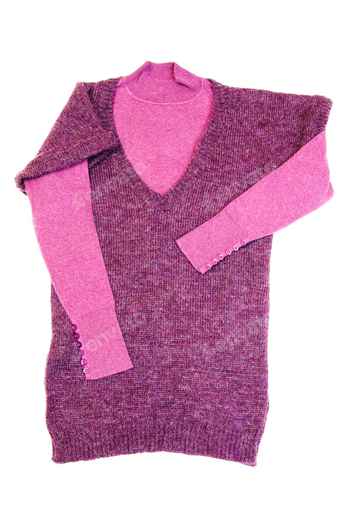 Preview: Fashionable lilac sweaters on a white.