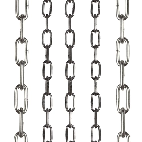 Metal Chain Links on a White Background