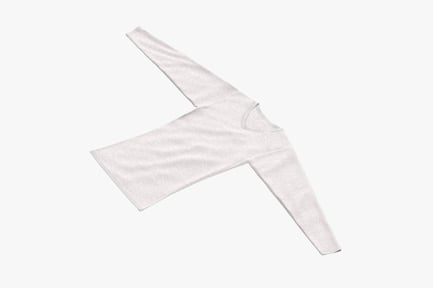 Preview: Long Sleeve V-Neck Heather Shirt, Blank or Branded, Flat Pose