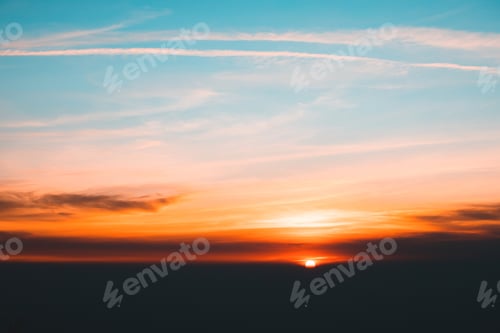 Preview: colorful dramatic sky with cloud at sunset