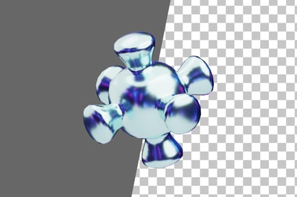 Preview: Chromatic Abstract Iridescent Atomic Orb 3D Icon