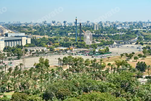 Preview: Panorama of Tel Aviv overlooking the Northern Tel Aviv Areas and the amusement park