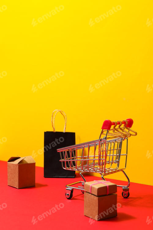 Preview: Shopping and making purchase concept, sale and discount