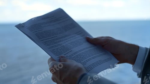 Preview: Manager hands holding papers closeup. Angry boss checking pointing mistakes