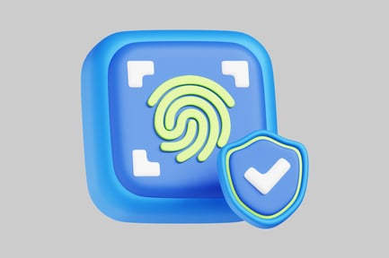 Preview: Square icon green spiral pattern and checkmark