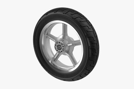 Preview: Motorcycle Tire with Silver Alloy Rim