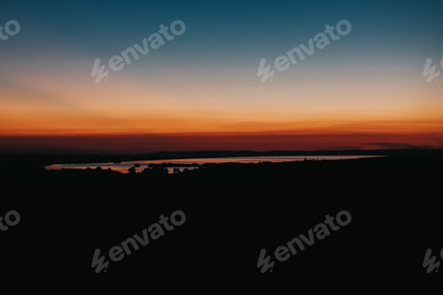 Preview: Amazing golden hour and sunset over a lake