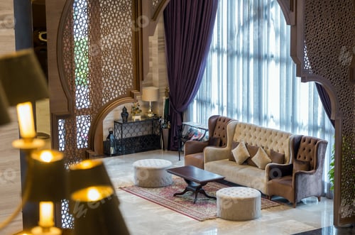 Preview: Lobby area of a hotel, office. Interior design concept