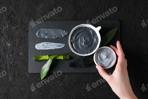 Preview: Concept of face and skin care - bamboo and charcoal