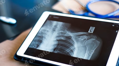 Preview: doctor use smart device for view x-ray image