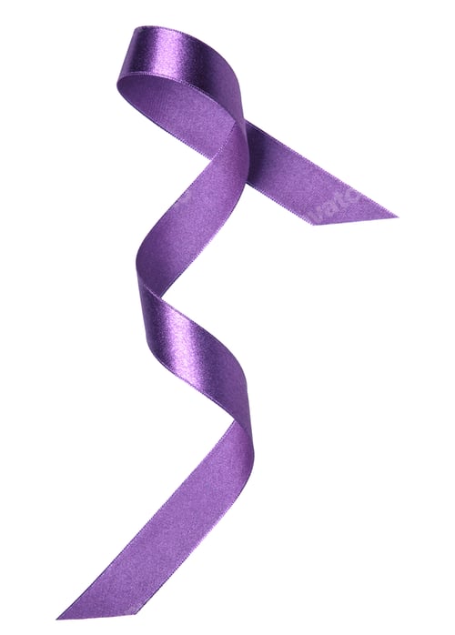 Preview: Shiny satin ribbon in lavender color isolated on white background close up