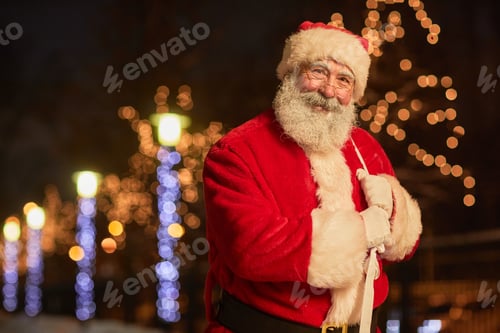 Preview: Portrait of Santa Claus in Night City Street