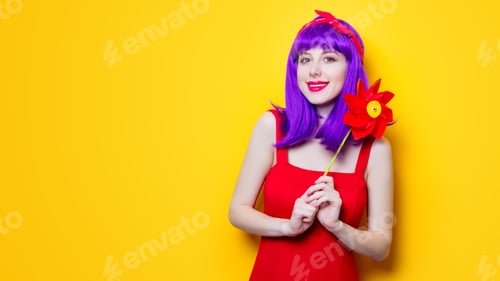 Preview: girl with pinwheel toy