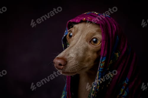 Preview: Italian Greyhound dog with Arabian Hijab